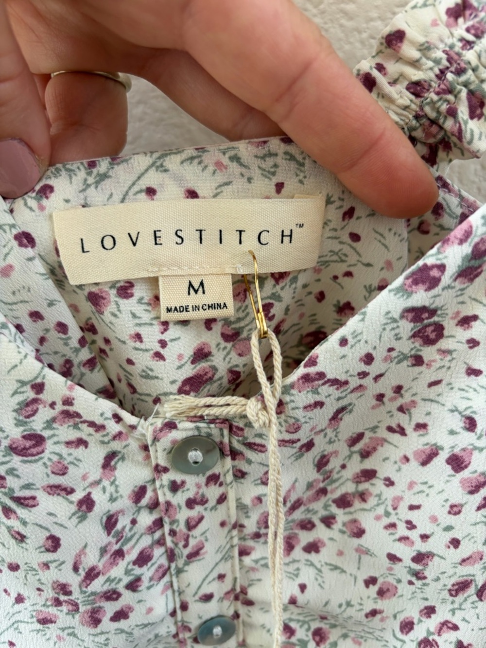 Lovestitch Cream Dress with Mauve Floral Print - Picture 4 of 5